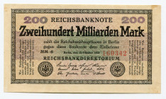 Germany - Weimar Republic 200 Milliarden Mark 1923 
P# 121d; AUNC