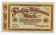 Germany - Weimar Republic Berlin 50 Millionen Mark 1923 
P# S1016; XF