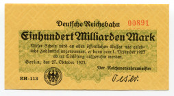 Germany - Weimar Republic Berlin 100 Milliarden Mark 1923 
P# S1024; UNC