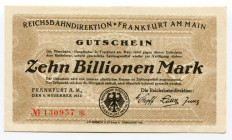 Germany - Weimar Republic Frankfurt am Main 10 Billion 1923 
P# S1228; XF