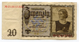 Germany - Third Reich 20 Reichsmark 1939 
P# 185; VF