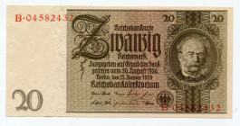 Germany - Third Reich 20 Reichsmark 1945 
P# 181b; UNC