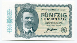 Germany - FRG 50 Billionen Mark 2019 Specimen
Serie Y; Fantasy Banknote; Limited Edition; Made by Matej Gábriš; BUNC