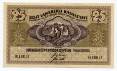 Estonia 25 Marka 1919 
P# 47b; XF+