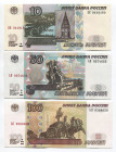 Russian Federation 10-50-100 Roubles 2004 
P# 268-269-270; UNC