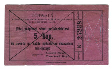 Russia - Poland Wloclawka 5 Kopeks 1914 
Kardakov# 19.103.1; F-VF