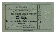 Russia - Poland Wloclawka 20 Kopeks 1914 
Kardakov# 19.103.3; VF