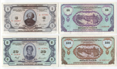 Russian Federation Regional Private Issues Lot of 4 Notes 1991 - 1992
50 - 500 Roubles & 5 - 10 Ural Francs; AUNC-UNC