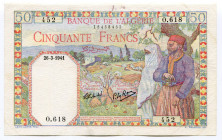 Algeria 50 Francs 1941 
P# 84; XF