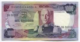 Angola 1000 Escudos 1972 
P# 103; № DG 38208; UNC; "Óscar Carmona"
