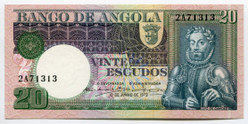 Angola 20 Escudos 1973 R
P# 104a; № 2 A 71313; UNC; "Luís de Camões"; RARE!