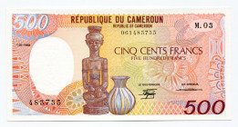Cameroon 500 Francs 1988 
P# 24a