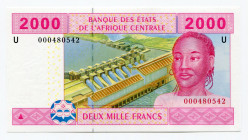 Cameroon 2000 Francs 2002 
P# 208Ua; UNC