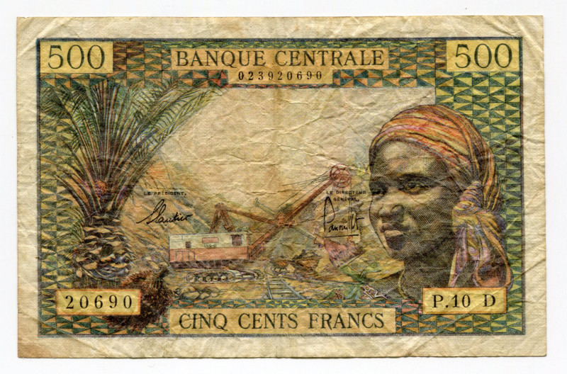 Equatorial African States 500 Francs 1963 (ND)
P# 4h