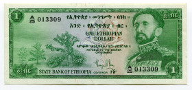 Ethiopia 1 Dollar 1961 (ND)
P# 18a; XF, Crispy