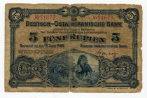 German East Africa 5 Rupien 1905 
P# 1; # 31873