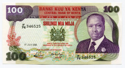 Kenya 100 Shillings 1988 
P# 23f; UNC