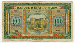 Morocco 100 Francs 1943 
P# 27a