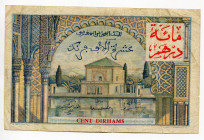 Morocco 100 Dirhams on 10000 Francs 1954 
P# 52
