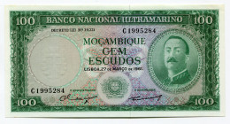 Mozambique 100 Escudos 1961 
P# 109a; UNC
