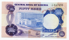 Nigeria 50 Kobo 1973 - 1978 (ND)
P# 14f; UNC