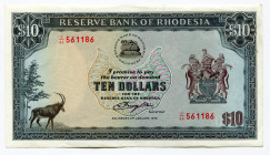 Rhodesia 10 Dollars 1979 
P# 41; UNC