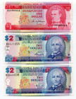 Barbados 1 & 2 x 2 Dollars 1973 - 2007
P# 29a; 54a; 66a