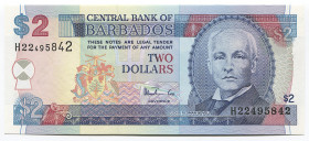 Barbados 2 Dollars 1998 
P# 54; № H22495842; UNC