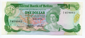 Belize 1 Dollar 1983 
P# 43; UNC