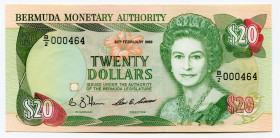 Bermuda 20 Dollars 1989 
P# 37b; UNC