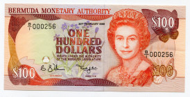 Bermuda 100 Dollars 1989 
P# 39; AUNC+