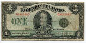 Canada 1 Dollar 1923 
P# 33n; Black seal; # D9842082