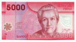 Chile 5000 Pesos 2009 
P# 163b; UNC