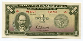Cuba 1 Pesos 1975 
P# 106; UNC