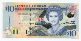 East Caribbean States Dominica 10 Dollars 2000 (ND)
P# 38d; UNC