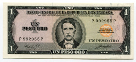 Dominican Republic 1 Peso 1964 - 1973 (ND)
P# 99a; UNC