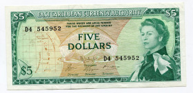 East Caribbean States 5 Dollars 1965 (ND)
P# 14h; XF, Crispy