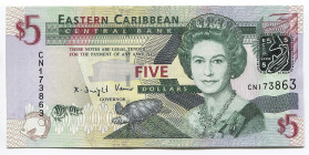 East Caribbean States 5 Dollars 2008 
P# 47; № CN173863; UNC