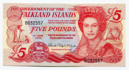 Falkland Islands 5 Pounds 2005 
P# 17; UNC