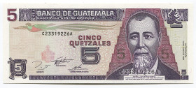 Guatemala 5 Quetzales 1995 
P# 88b; № C23319226A; UNC