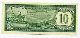 Netherlands Antilles 10 Gulden 1972 
P# 9b