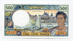 French Pacific Territories 500 Francs 1992 (ND)
P# 1e; AUNC
