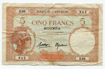 New Caledonia 5 Francs 1926 (ND)
P# 36b