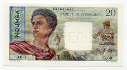 New Caledonia 20 Francs 1954 - 1958 (ND) Specimen
P# 50bs; UNC