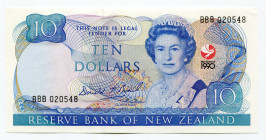 New Zealand 10 Dollars 1990 Commermorative Issue
P# 176; 150th Anniversary - Treaty of Waitangi; UNC