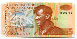 New Zealand 5 Dollars 1992 
P# 177a; UNC