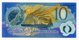 New Zealand 10 Dollars 2000 Commemorative Issue
P# 190; Millennium; Polymer plastic; UNC