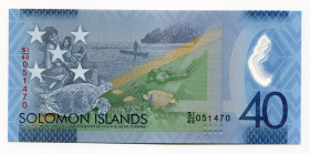 Solomon Islands 40 Dollars 2018 
P# 37; Polymer plastic; UNC