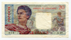 Tahiti 20 Francs 1954 - 1958
P# 21b; # 001200914