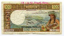 Tahiti 100 Francs 1971 (ND)
P# 24b